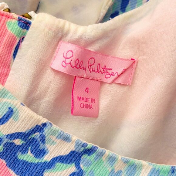 Lilly Pulitzer Cathy Pink Barefoot Princess Lace Shift Dress Size 4‎ - Picture 3 of 4